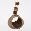 Coconut Bird Nest Hut With Ladder Hanging,Hanging Coconut Bird House Parrot Hideout Bird Cage For Lovebird Pigeons Pet Supplies Oasis Select nest