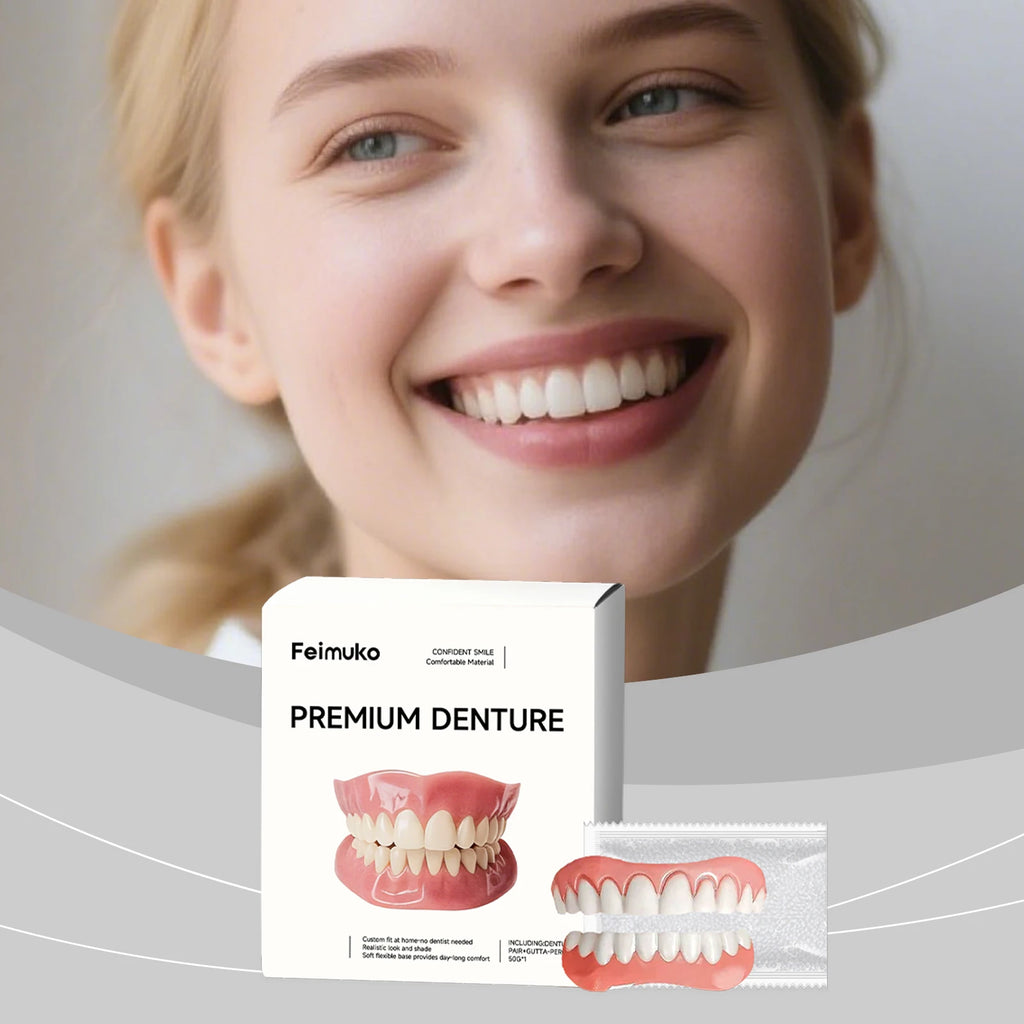 Denture Kit, Natural Teeth Cosmetic, Great Looking Comfortable Wear & Secure Fit, Easy to Adjust & Perfect for Daily Use Oasis Select