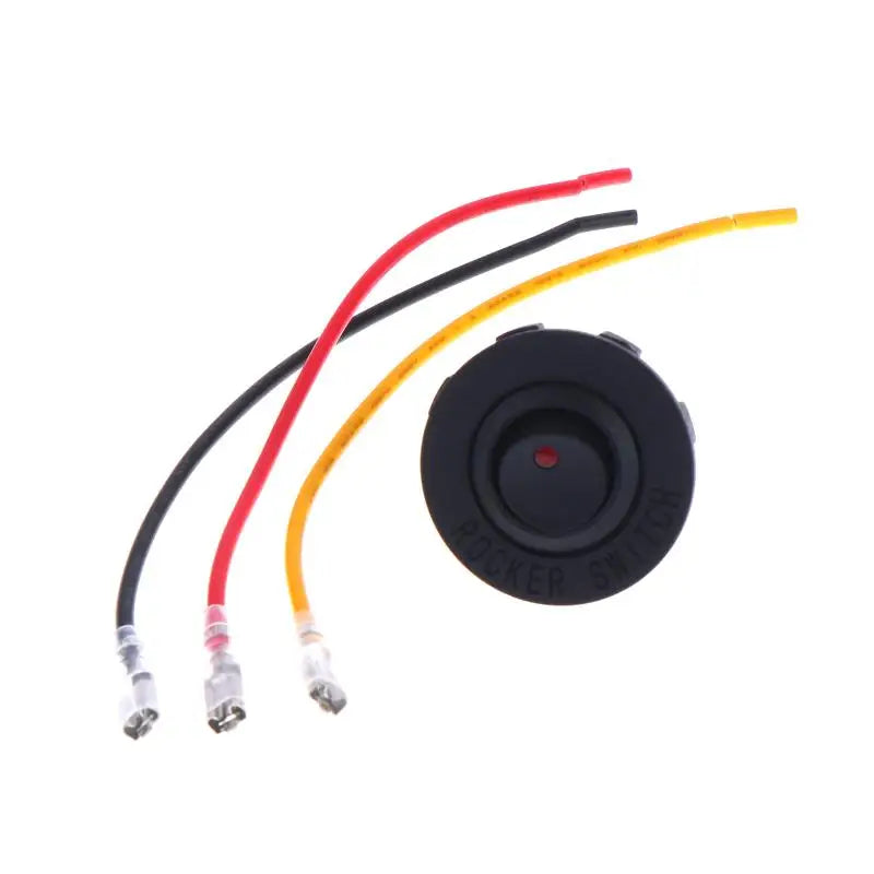 Round LED Switch 16A 12V DC ON/Off SPST 3Pin For Car Truck Dashboard Dash Rocker Boat Marine Off-Road Vehicle Control Oasis Select Red