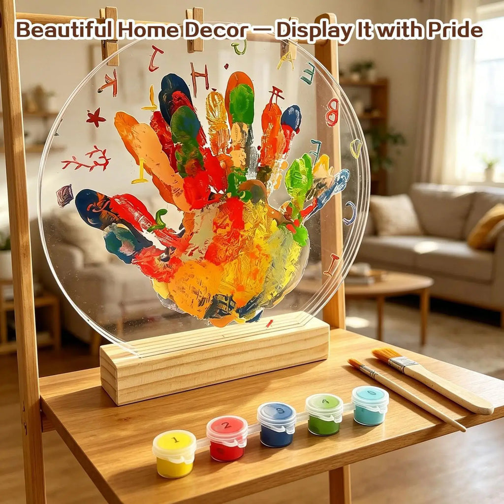 DIY Family Handprint Kit Baby Handprint Set Decorative Creative Family Fingerprint Kit for New Parent Mother's Day Home decor Oasis Select