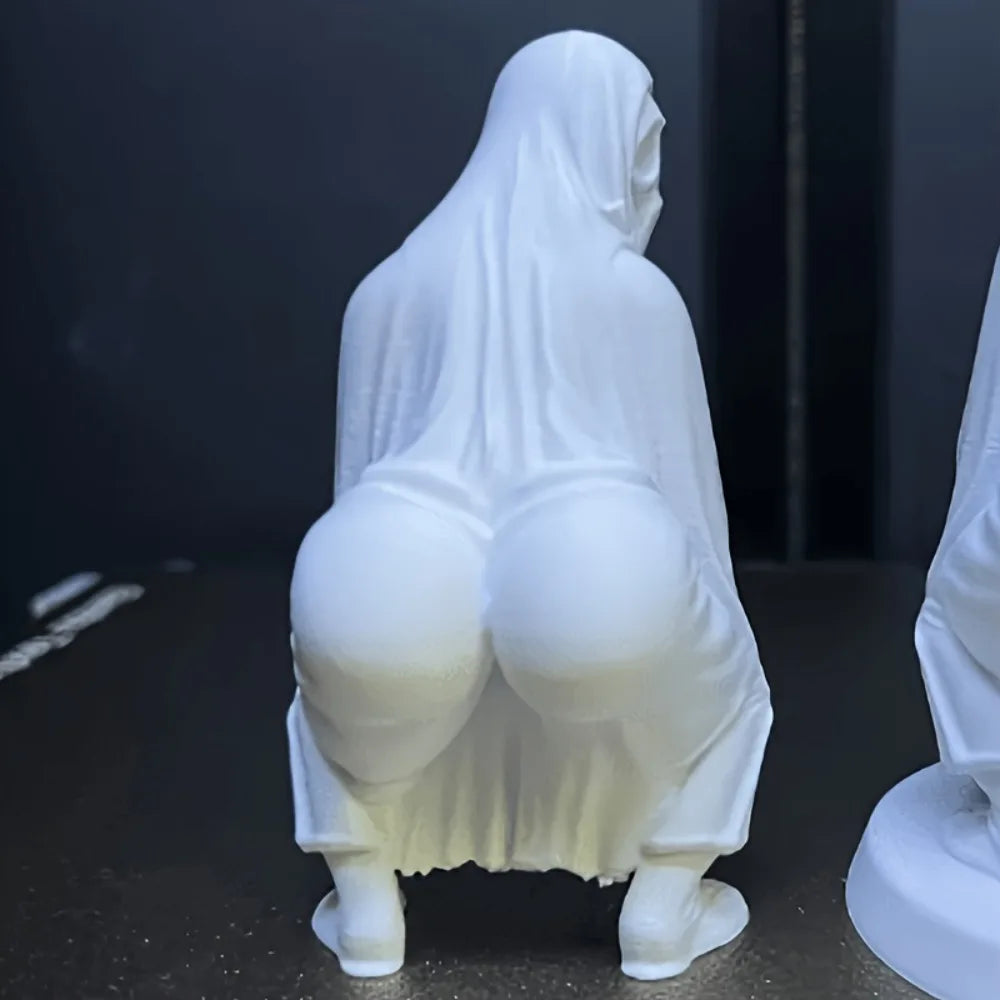 Humorous Ghost Butt Figurine Miniature 3D Printed Spooky Skeleton Ghost Sculpture Halloween Desk Ornament Decor Creativity Gifts Oasis Select