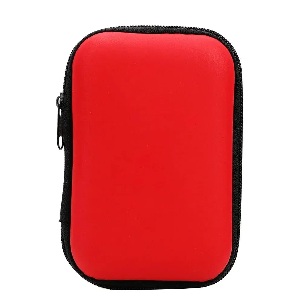 Portable Travel Cable Organizer Bag – PU Zipper Pouch Cable Organizer Bag Oasis Select Red