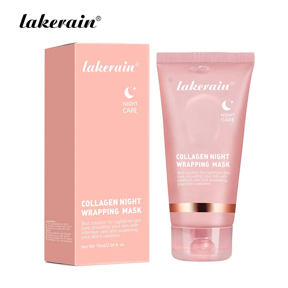 Collagen Overnight Wrapping Peel Off Facial Mask, Korean Collagen Night Wrapping Mask Deeply Hydrates Night Care Mask Cream 75ml Oasis Select Collagen 75ml