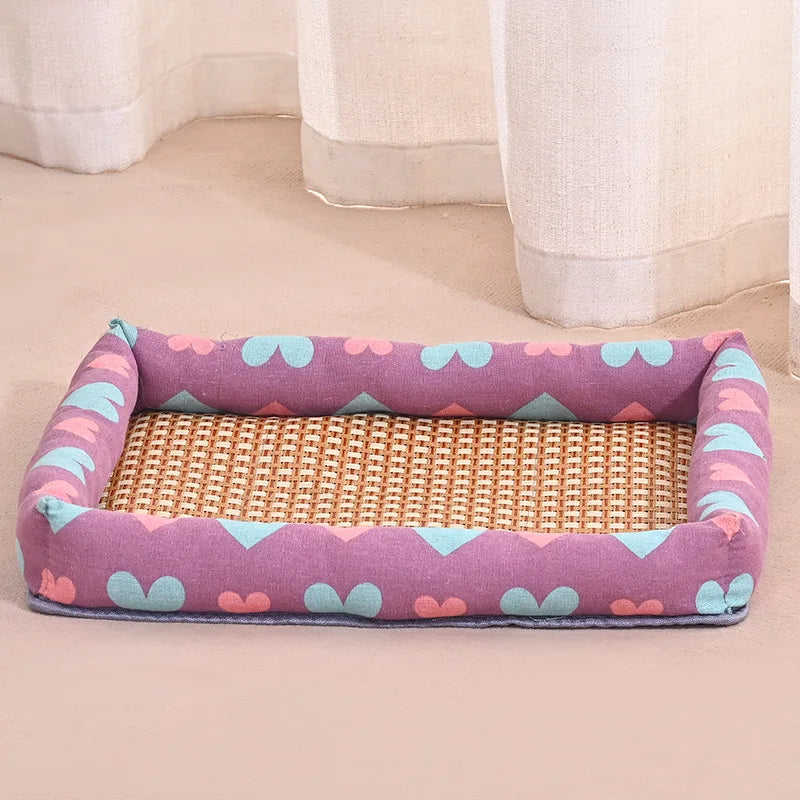 Pet Ice Mat, All-season Dog Bed Mat, Summer Cooling, Wear-resistant, Square Pet Bed Oasis Select Purple heart XL 85x59cm