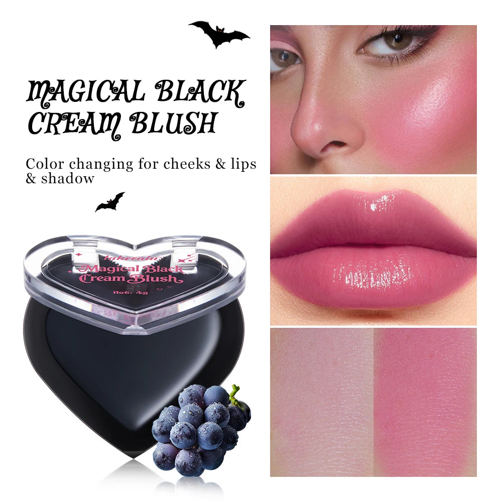 Magic Black PH Color-Changing Cream Blush | Cheeks Lips Eyes Color-Changing Cream Blush Oasis Select