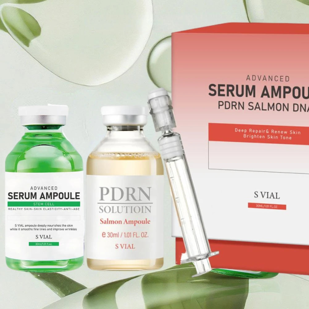 Korean S VIAL Advanced Serum Ampoule - PDRN Salmon DNA, Natural Stem Cell Complex, Deep Repair & Renew Skin, Brighten, Anti-Age Oasis Select