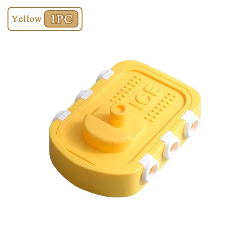 1/2/4PCS Small Boat Minivan Silicone Ice Mold DIY Children Homemade Ice Cream Mold Ice Cream Ice Lattice Making Ice Box Oasis Select Yellow-1PC