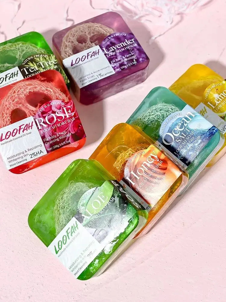 Loofah Turmeric Exfoliating Soap Bar – Cleansing & Brightening