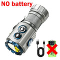 Strong LED Long Range Flashlight Portable Outdoor Camping Multi Functional Side Lights Super Bright Clip Cap Small Flashlight Oasis Select NO Battery