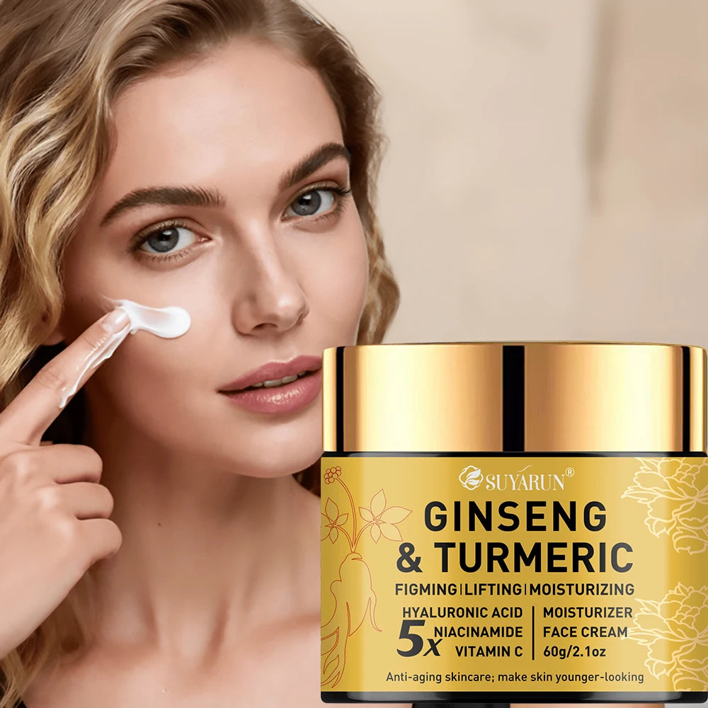 SUYARUN Ginseng Turmeric Face Cream - Anti-Aging Brightening Moisturizer, Natural Skincare for All Skin Types. Oasis Select