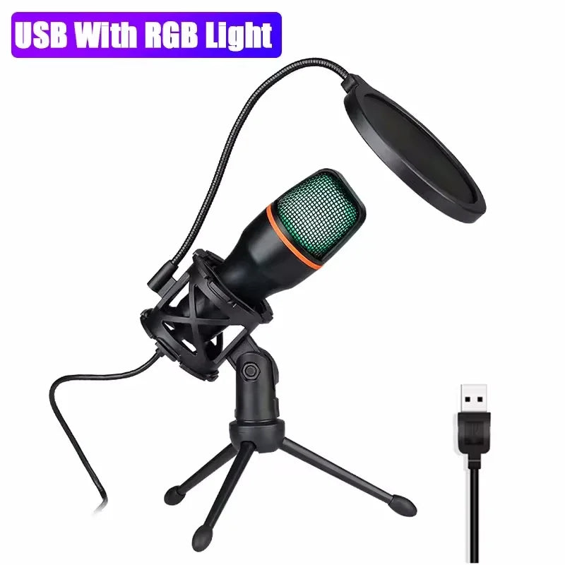 AyeBeau USB Condenser Microphone RGB Kit – Gaming & Podcast