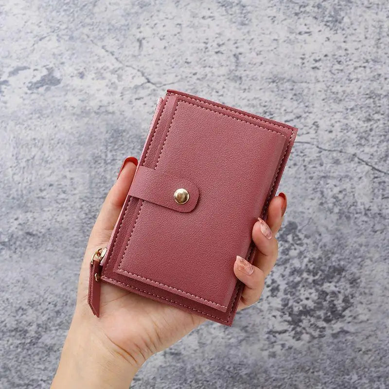 Women's Slim PU Leather Card Holder Wallet | Mini Zipper Purse Card Holder Wallet Oasis Select A3