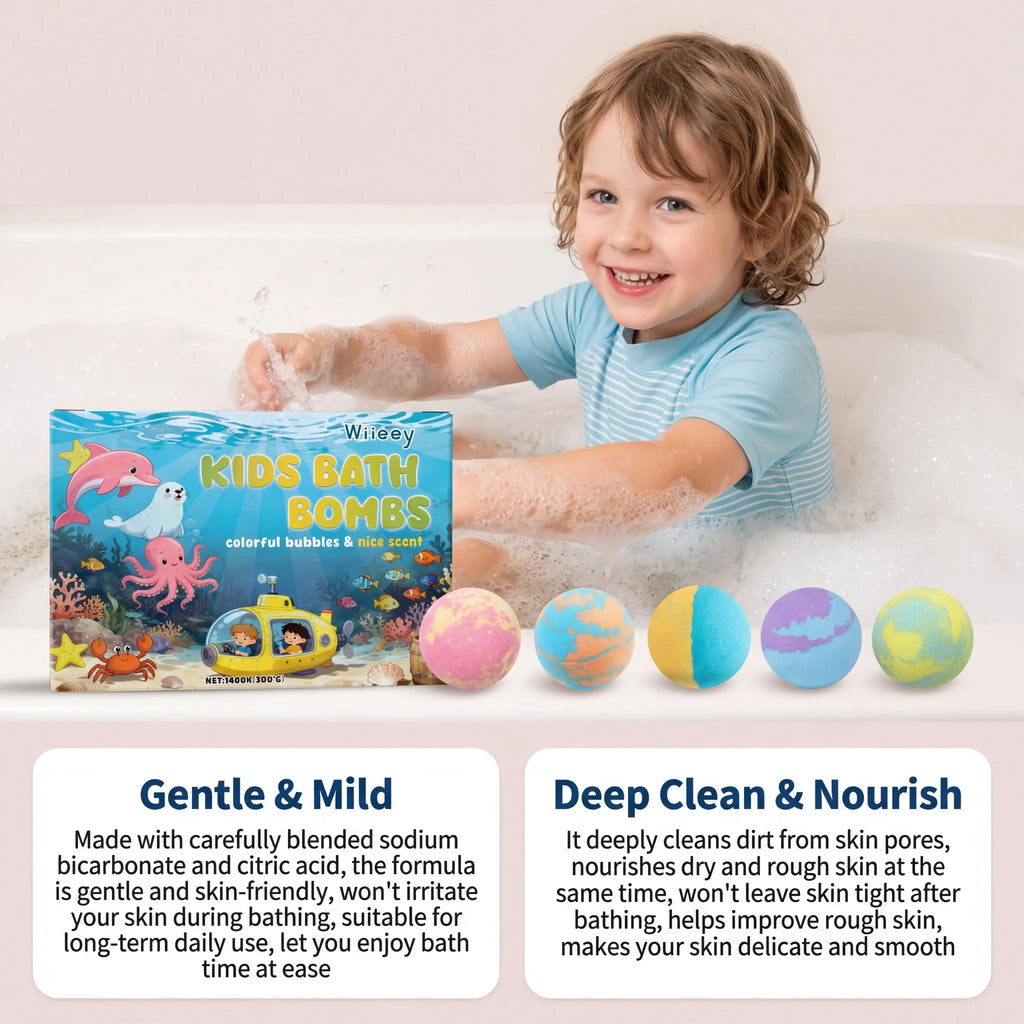 Kids Bath Bombs Toy Surprise Bombs Colorful Bubbles Surprise Ocean Cleanse the Skin and Leave Fragrance Children Gift Set Oasis Select