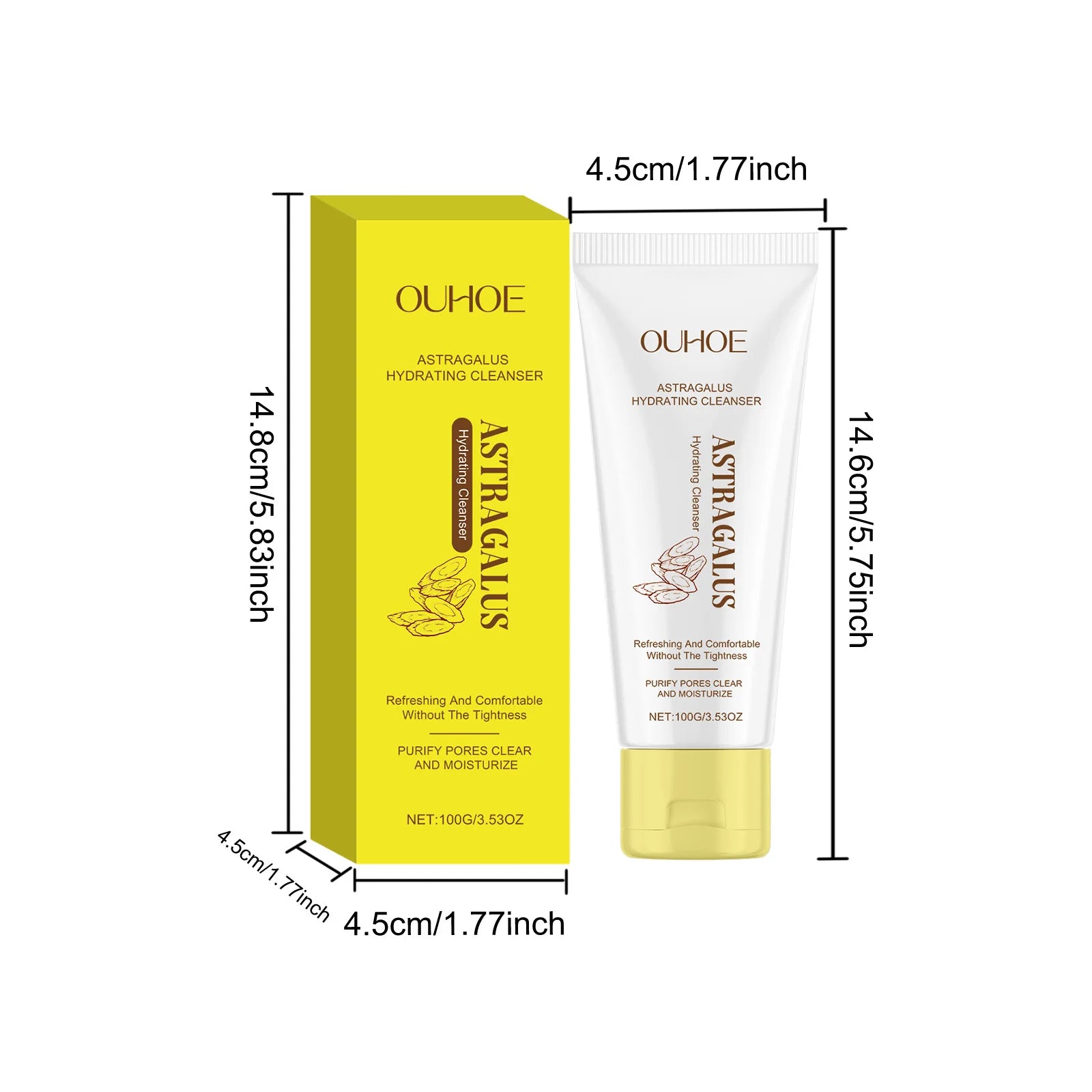 Astragalus Root Hydrating Facial Cleanser – Deep Cleanse 100g Facial Cleanser Oasis Select 100g Boxed