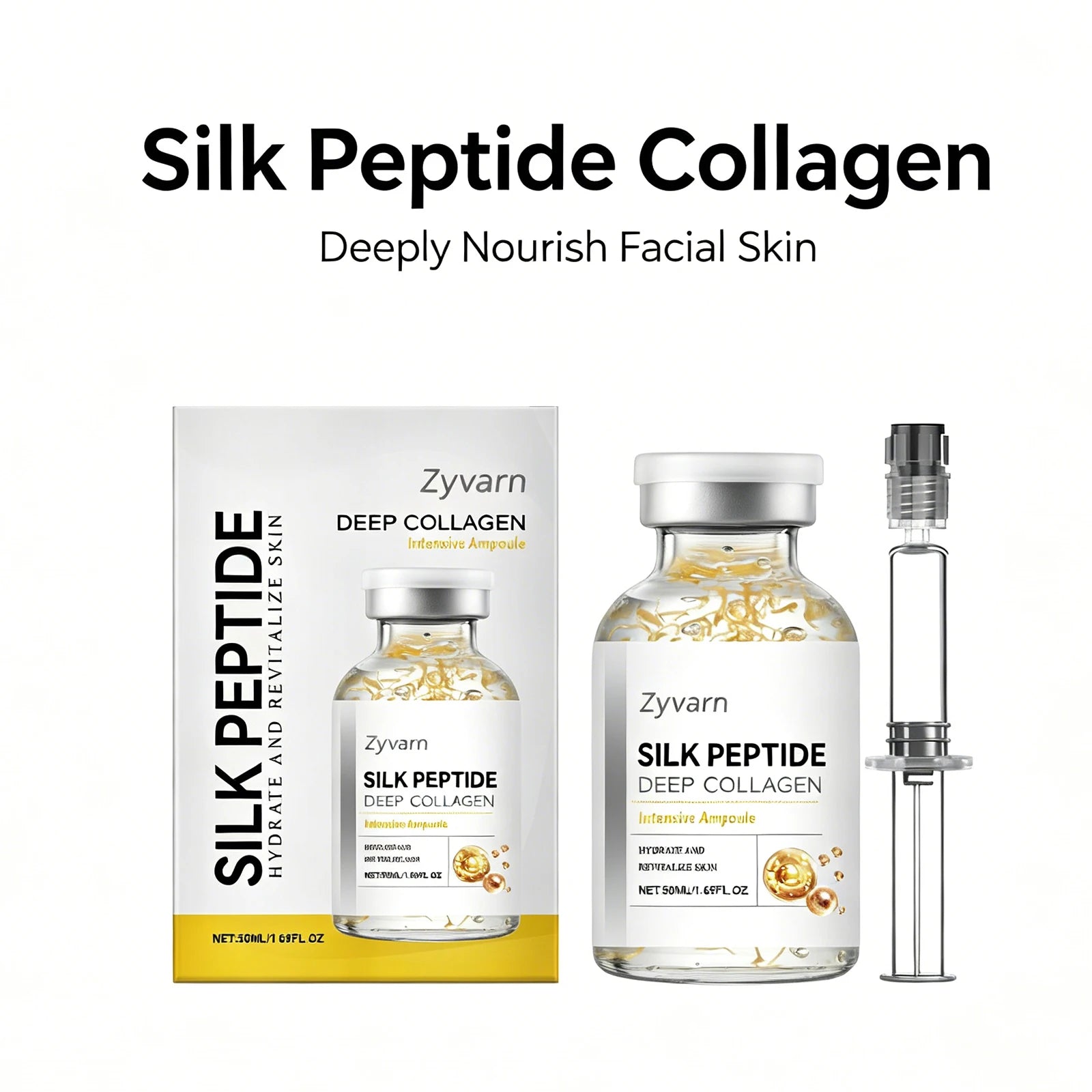 50ml Silk Peptide Collagen Serum Lifting Ampoule Tighten Skin Reduce Fine Lines Firming Elasticity Korean Skin Care Face Serum Oasis Select