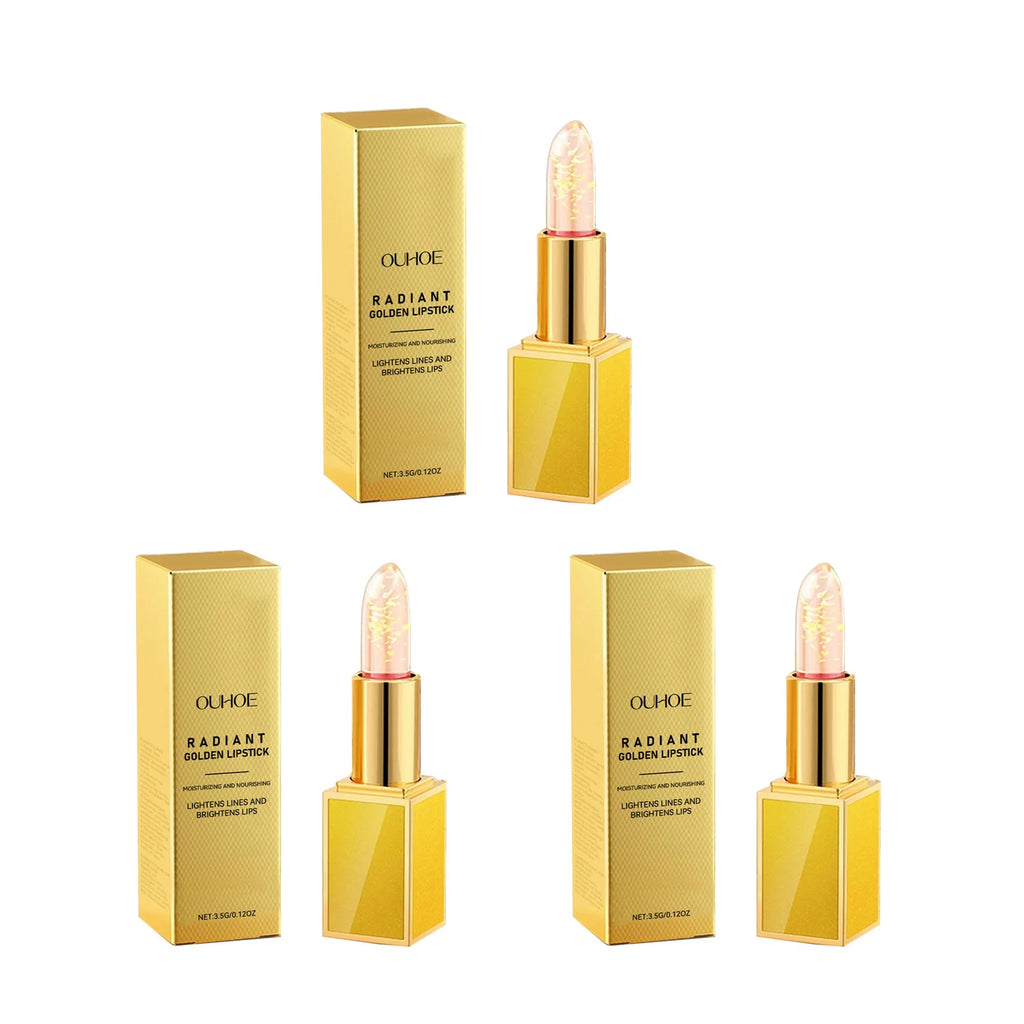 Gold Foil Moisturizing Lip Balm – Anti-Crack & Long-Lasting Moisturizing Lip Balm Oasis Select 3Pcs