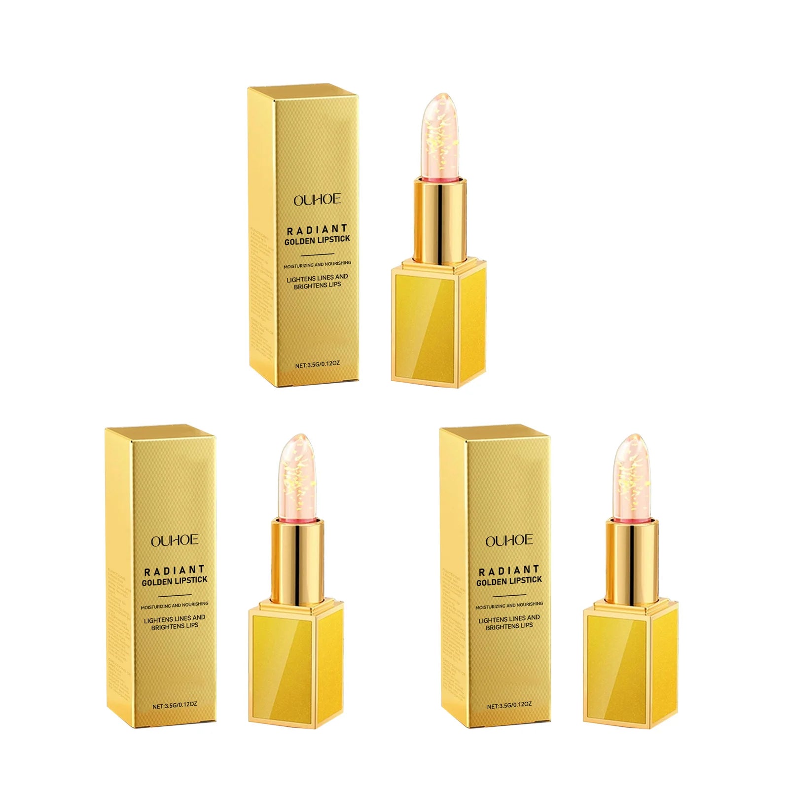 Gold Foil Moisturizing Lip Balm – Anti-Crack & Long-Lasting Moisturizing Lip Balm Oasis Select 3Pcs