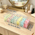 1pc transparent flip cover 8-grid bead storage box, desktop stackable partition bracelet earring ring storage box Oasis Select transparent