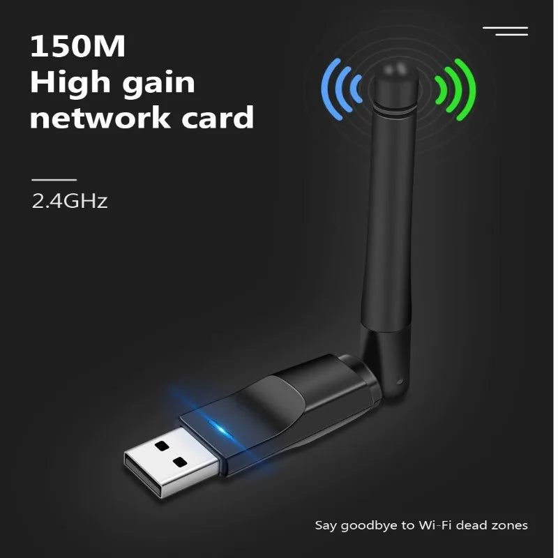 150Mbps Mini USB WiFi Adapter MT7601 Wireless Network Card wifi Receiver Dongle 802.11 b/g/n for Desktop Laptop Windows 2.4G Oasis Select
