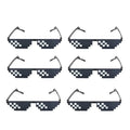 1/2/4/6pcs Design Funny Mosaic Sunglasses Sun Glasses Pixel Black Retro Gamer Robot Sunglasses Birthday Party Cosplay Favors Oasis Select 6pcs