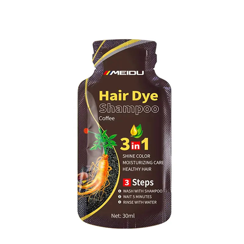 Meidu 3-in-1 Hair Dye Shampoo – Instant Gray to Black, 30ml Hair Dye Shampoo Oasis Select Coffee 30ml