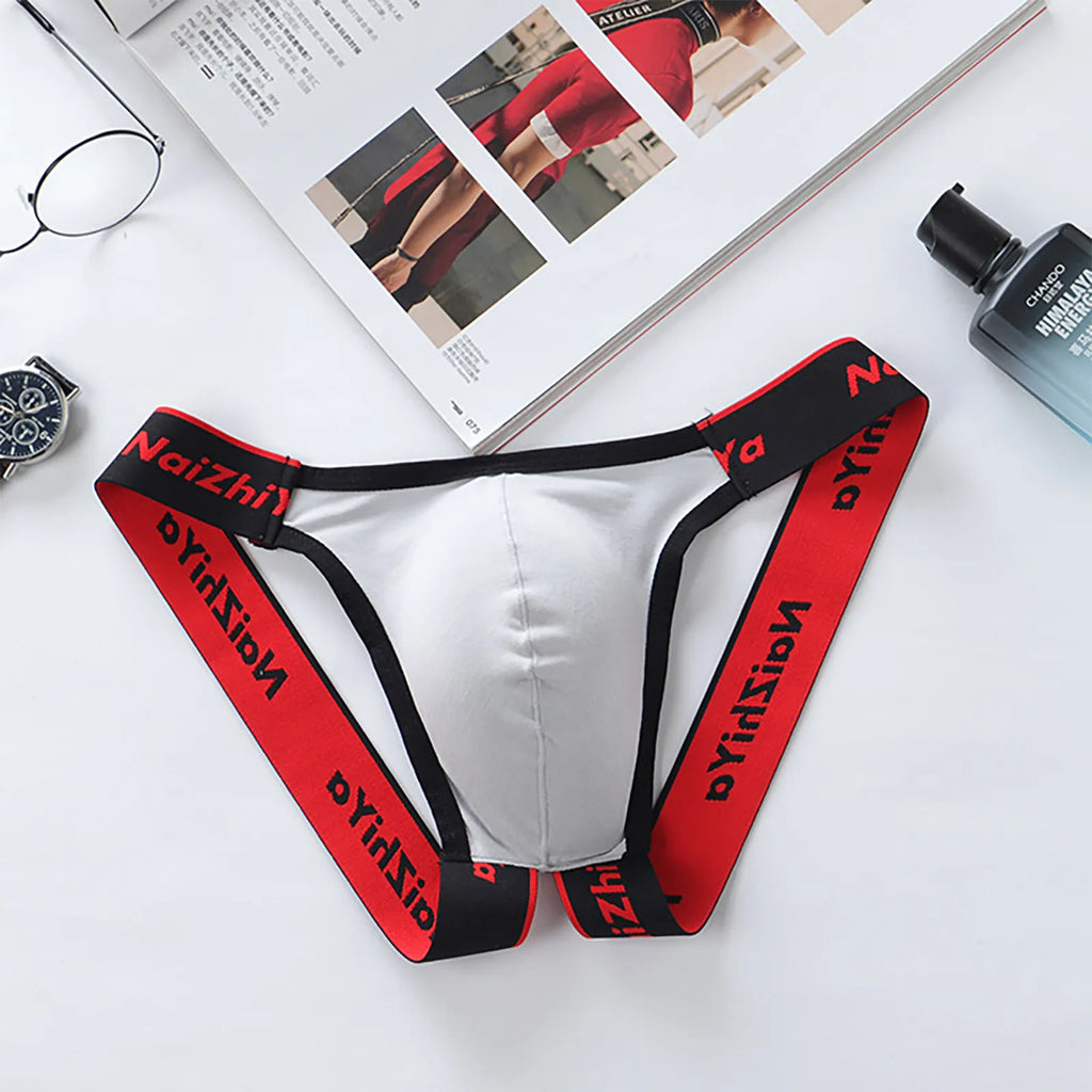 Men Sexy Gay Thongs Polyester Cueca Hombre Jockstrap Men Erotic Open Back Underwear Mens Erotic Low Waist Thong T Shape G String Oasis Select Gray M