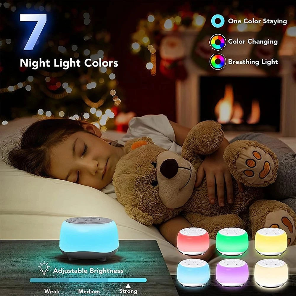 Portable White Noise Machine – 34 Sounds & Night Light