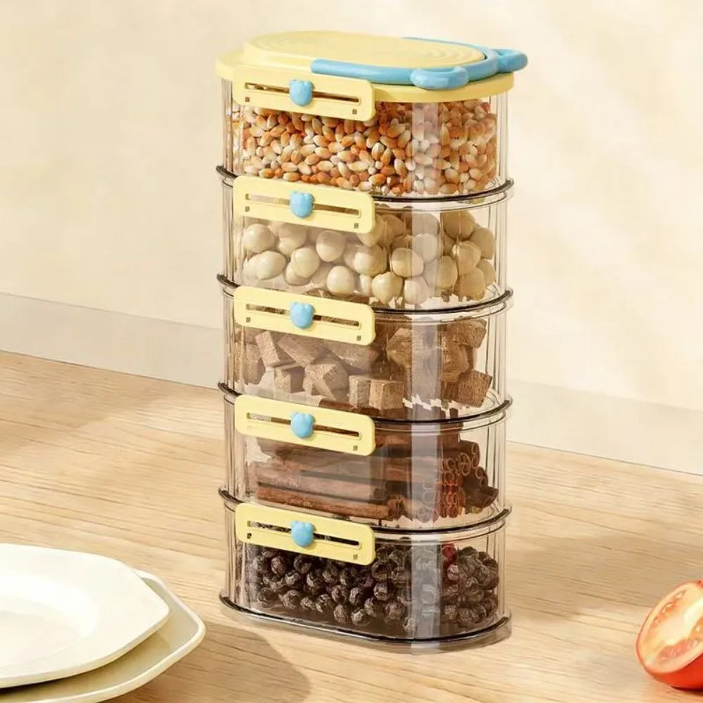 Stackable Spice Storage Box | Moisture-Proof Snap-On Lid
