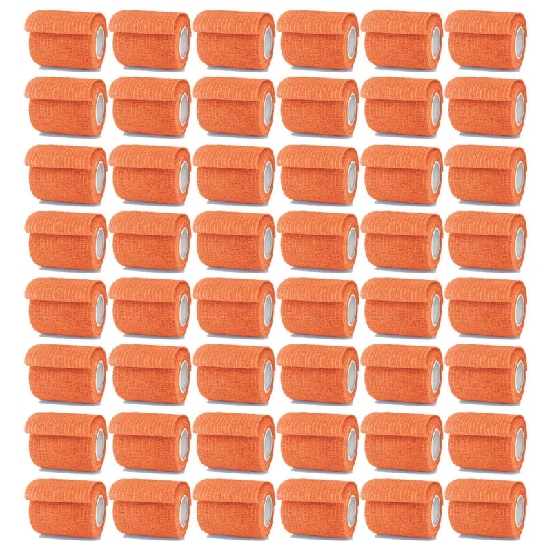 1/15/48Rolls Self Adhesive Bandage Wrap,Cohesive Bandage Wrap For Sport And Athletic,Orange Breathable Vet Wrap For Wounds Oasis Select