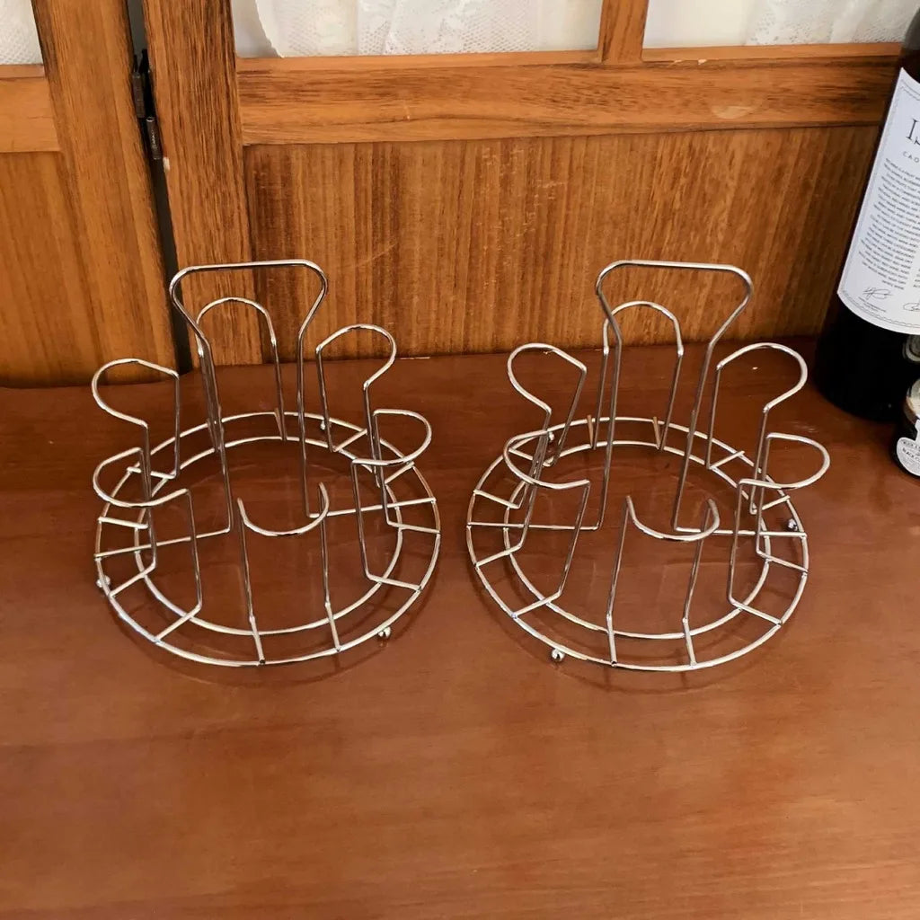 Stainless Steel Cup Rack – 6-Slot Countertop Glass Organizer