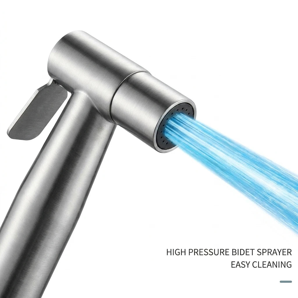 Stainless Steel High Pressure Handheld Shower Kit with 4.8-Inch Hose And Wall Bracket for Bathroom Cleaning Spray Gun Oasis Select
