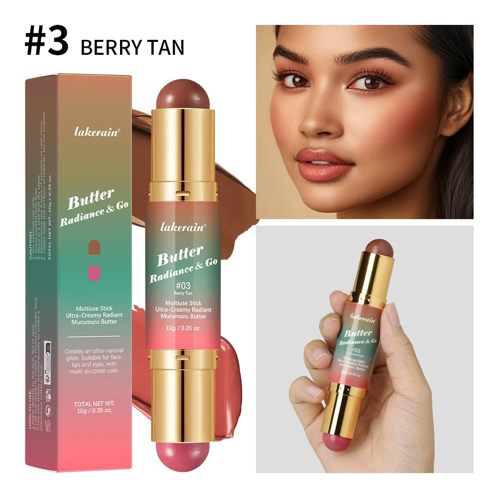 2 IN 1 Multiuse Stick Double Headed Bronzer Blush For Cheeks Eyes Lips Long Lasting Matte Glow Makeup Contouring Stick Makeup Oasis Select 03