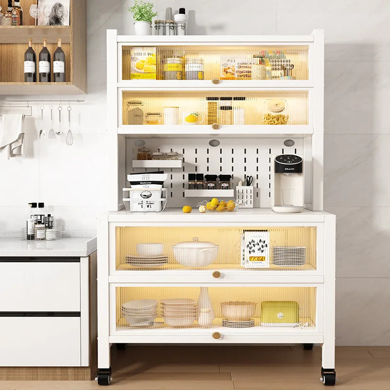 Dustproof side cabinets, shelves, multi-layer floor cabinets, small appliances, microwave ovens, multifunctional storage racks Oasis Select