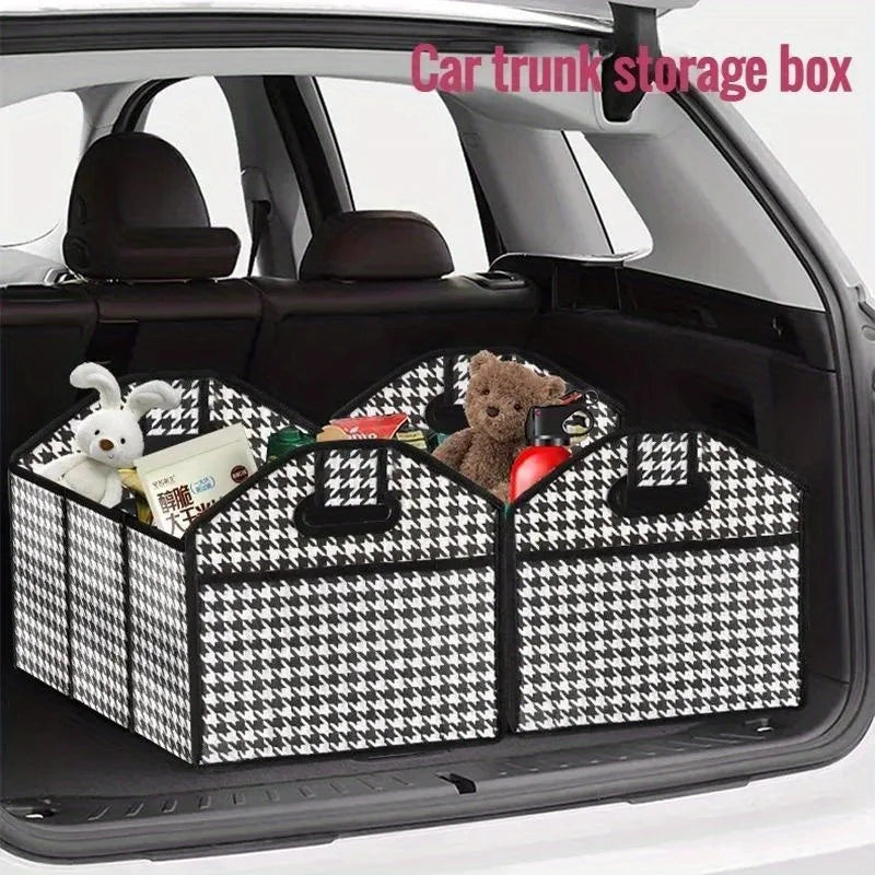 1pc Universal Car Trunk Organizer Portable Foldable Waterproof Auto Storage Bag With 3 Compartments For SUV Truck Van Sedan ﻿ Oasis Select
