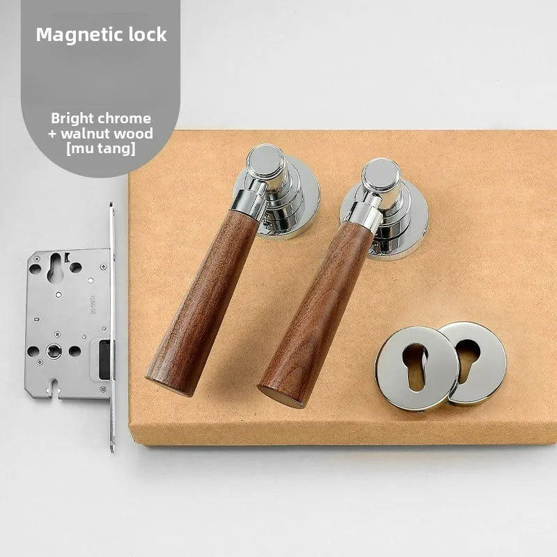 Mid Ancient Style Bedroom Split Lock Universal Door Silent/magnetic Lock Indoor Room Retro Wooden Door Handle Lock Oasis Select Color D magnetic