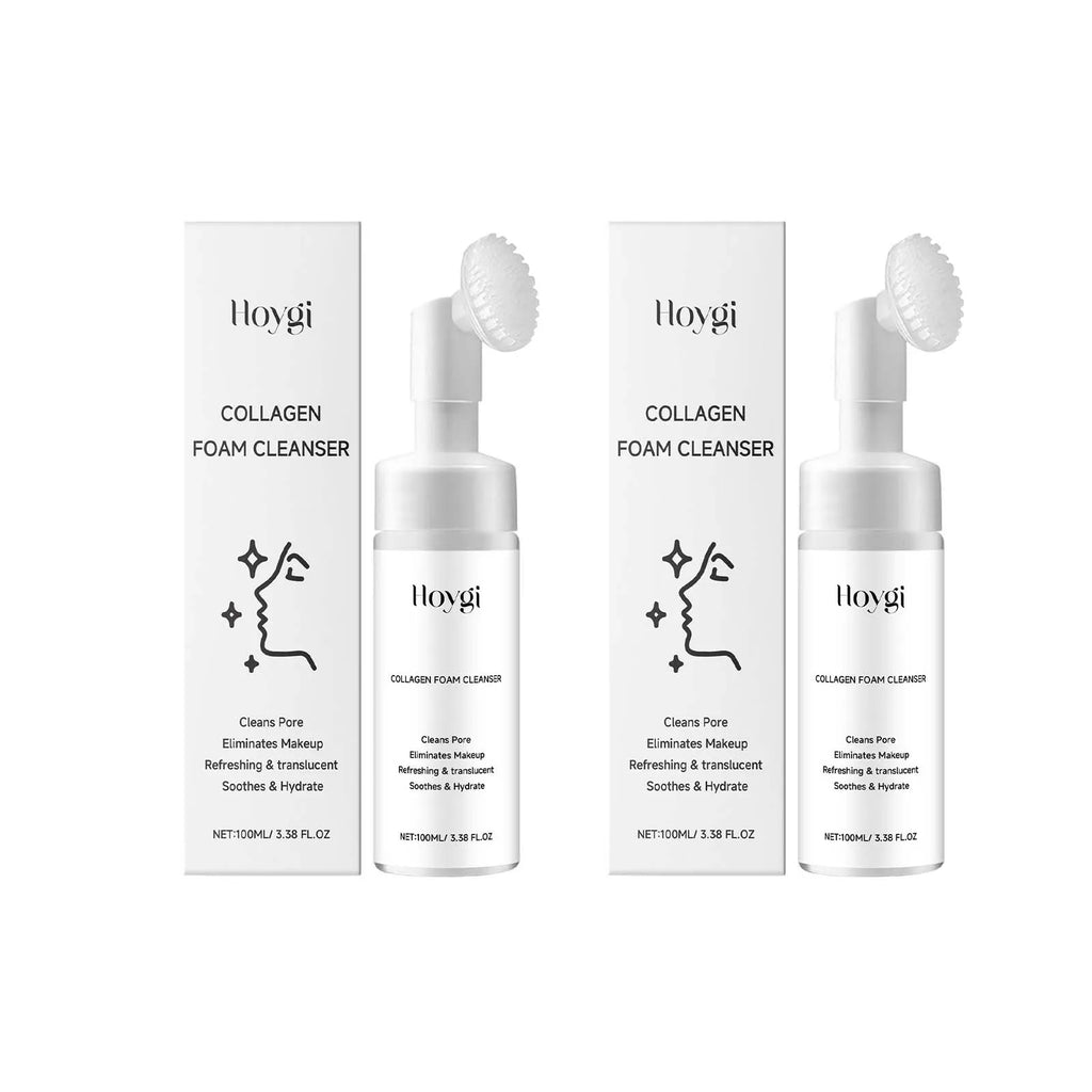 Collagen Facial Cleanser Mousse Deep Cleansing Skincare Controls Oil Moisturizing Firming Face Wash Foam Cleanser Skin Care Oasis Select 2 x 100ml Boxed