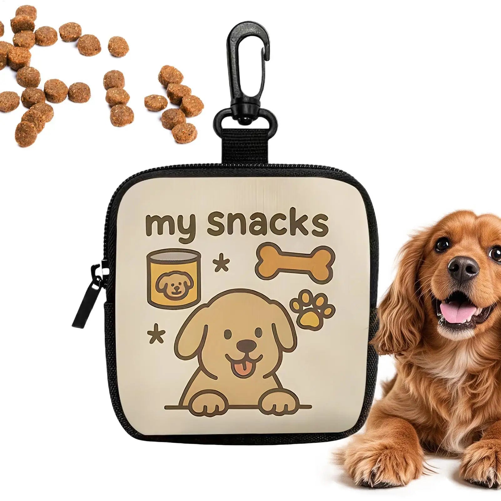 Portable Dog Treat Training Bag with Hook & Zipper