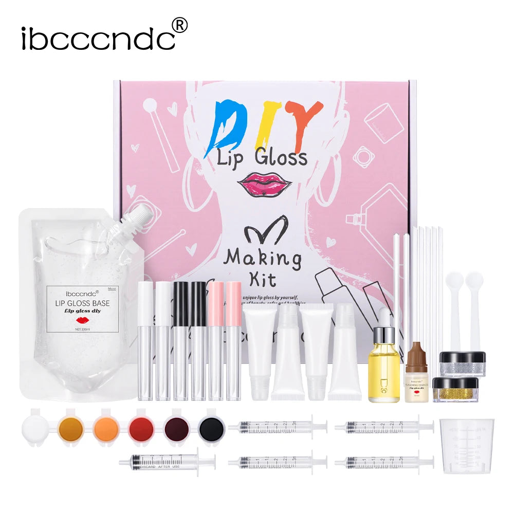 New Lip Gloss Making Kit Moisturizing Lip Gloss Base Diy Raw Material Tool Kit Shiny Glitter Lip Tints Glaze Handmade Cosmetic Oasis Select