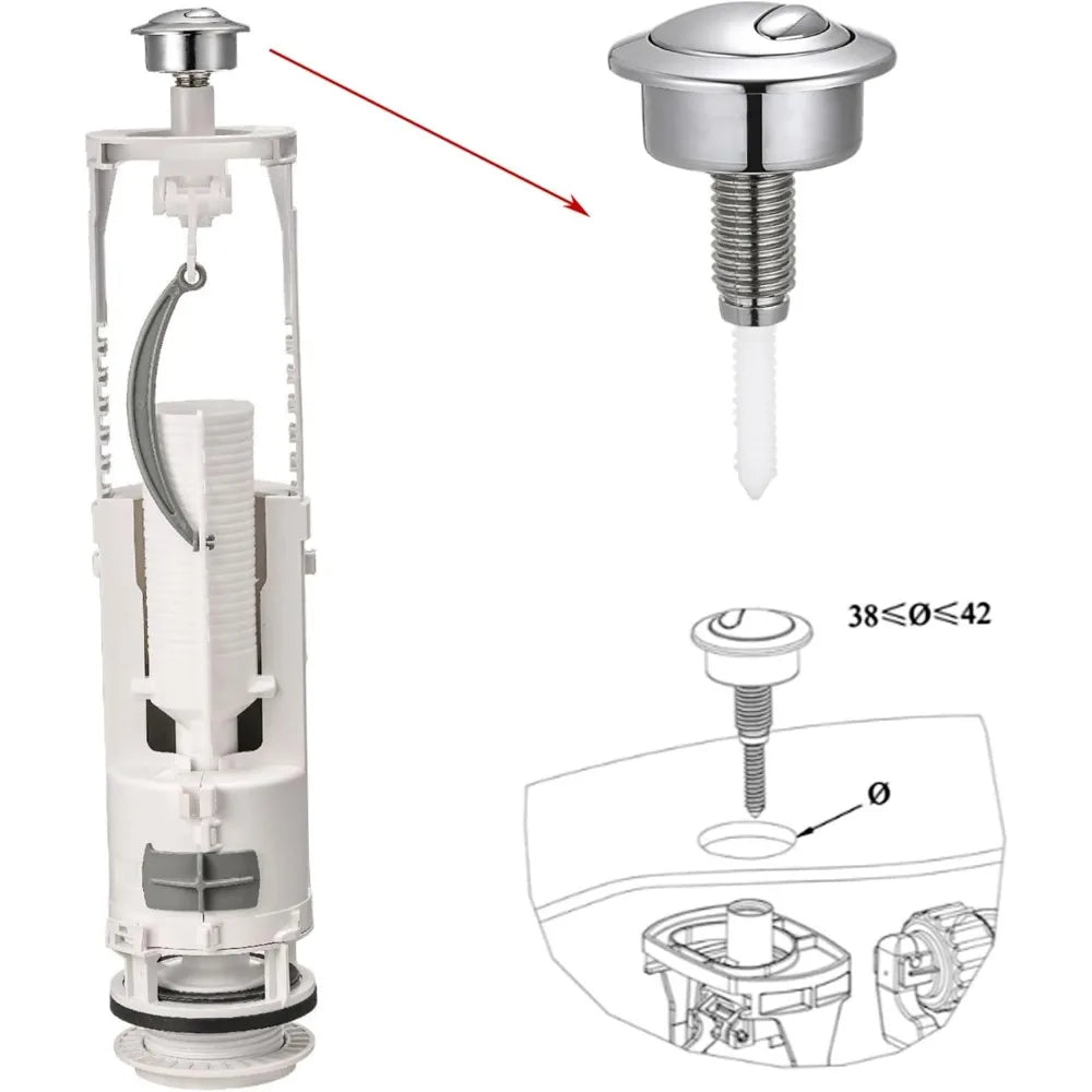 Toilet Push Button, ABS Dual Flush Toilet Button, Ideal for Bathroom Dual Flush Push Parts Tank Replacement Kit Oasis Select