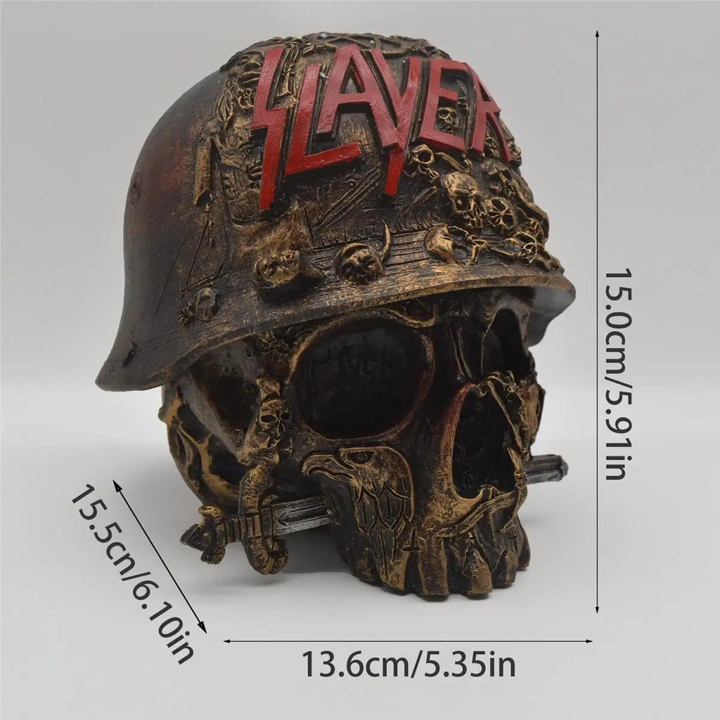 Creative Resin Skull Statue Storage Boxes Desktop Handicrafts Figurine Decorative Storage Box Helmet Funny Home Decoration Gifts Oasis Select
