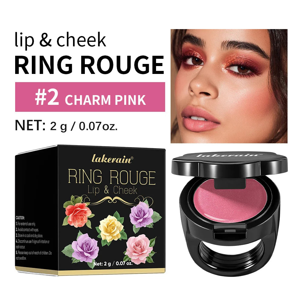 Ring Rouge Lip & Cheek Gloss – Pearl Shine, Long-Lasting Tint Lip & Cheek Gloss Oasis Select 2Charm Pink