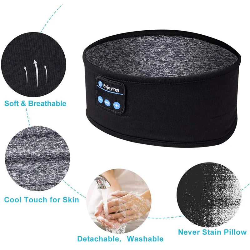 Fone Bluetooth Earphones Sports Sleeping Headband Elastic Wireless Headphones Music Eye Mask Wireless Bluetooth Headset Headband Oasis Select
