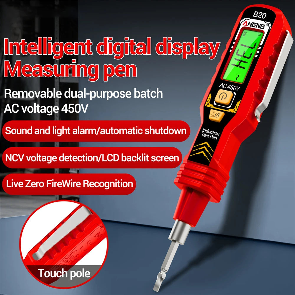 ANENG B20 New High-Precision Voltage Tester Pen Multifunctional Breakpoint Detection Digital Display Electrical Induction Tool Oasis Select
