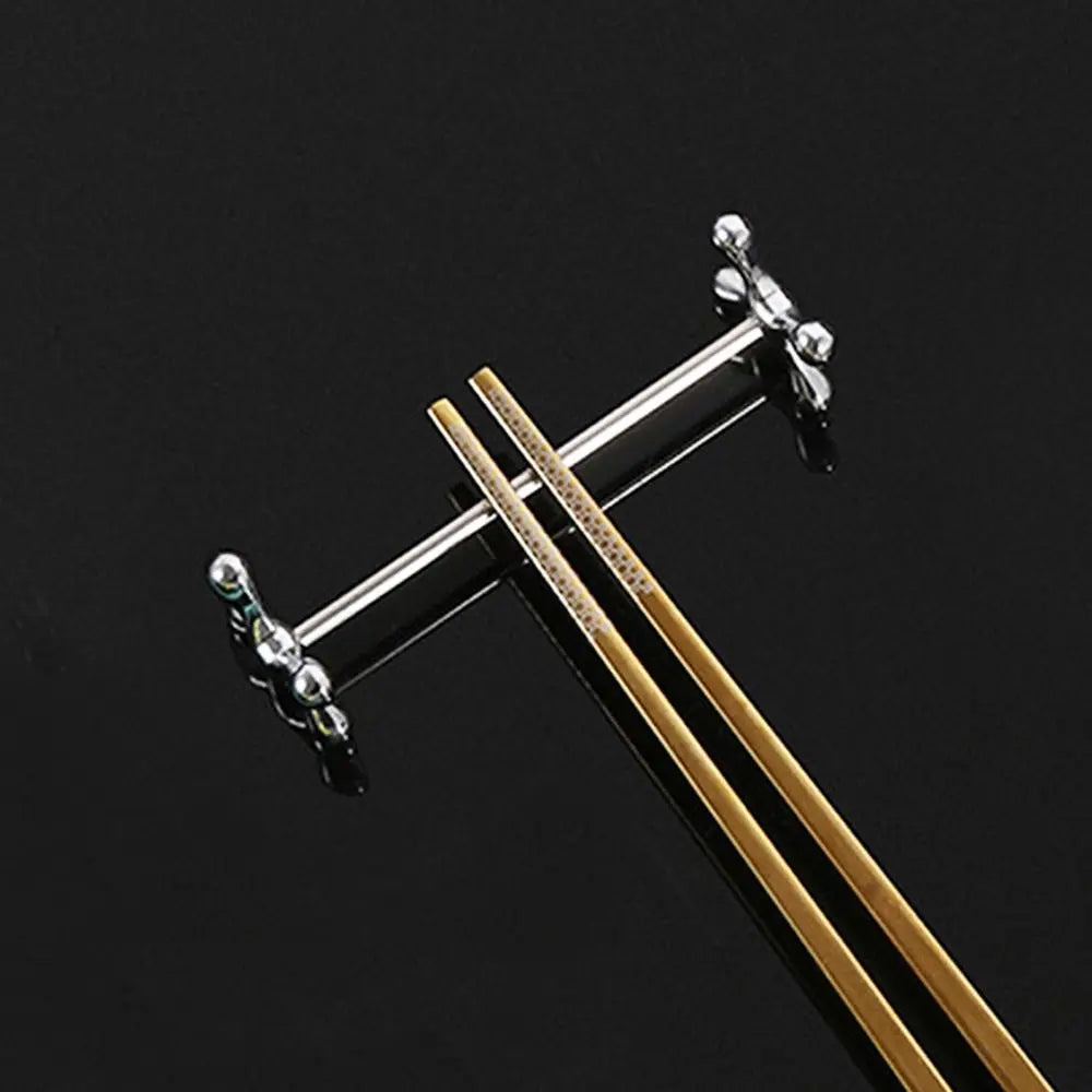 Plum Shape Stainless Steel Chopstick Holder & Tableware Rest