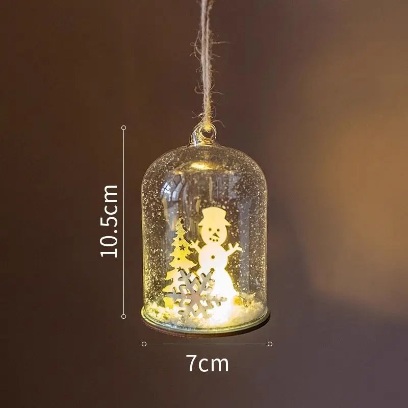 Luminous Lamp Hanging Decorations Christmas Ornaments Glass Lamp Balls Hanging Balls Santa Claus Reindeer Snowman Ornaments Oasis Select Snowman A