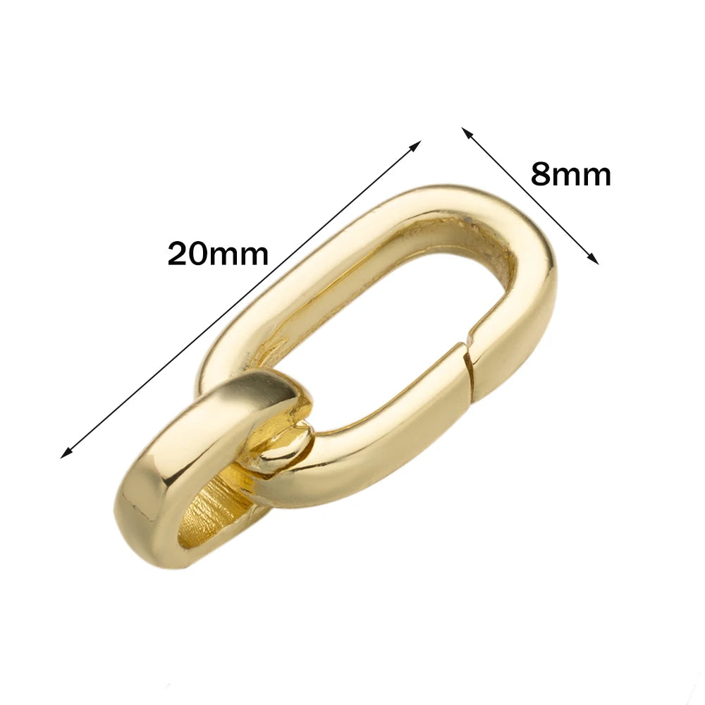 2pcs 14K18K Gold Filled Oval Clasp Spring Claps Connector Carabiner Keychain for DIY Jewelry Finding Necklace Bracelet Making Oasis Select 14K Gold 8X20mm