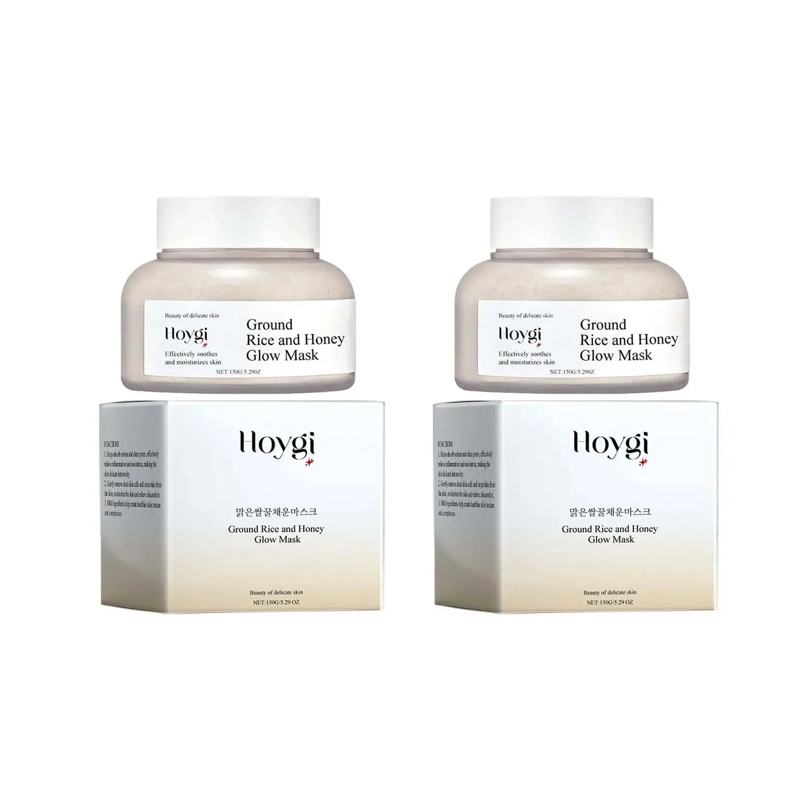 Rice & Honey Face Mask Moisturizing Fade Dark Spot Hydrating Repair Brightening Shrink Pore Hydrating Mask Glowing Skin Care Oasis Select 2 x 150g Boxed