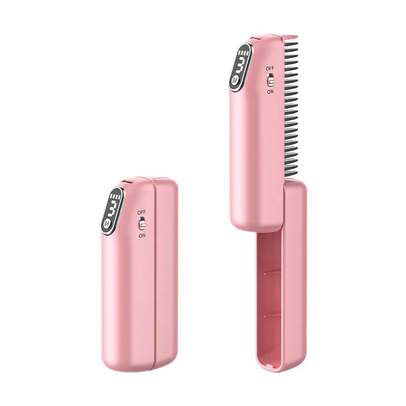 LCD Wireless Hair Straightening Comb – Negative Ion Styler