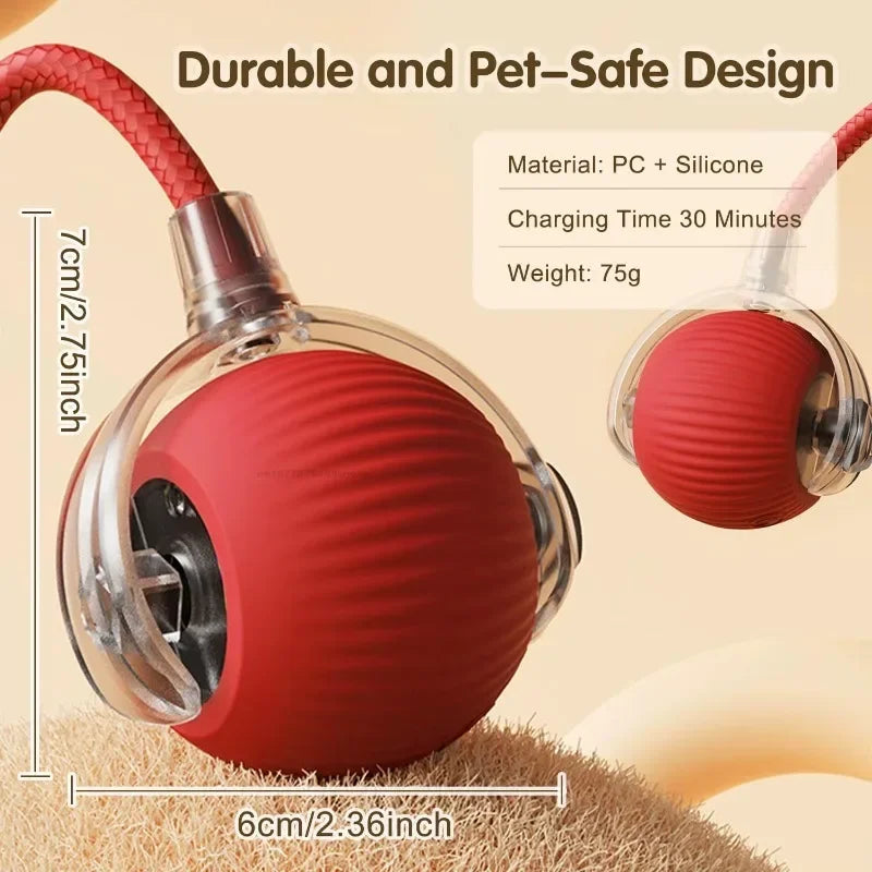 Interactive Cat Toys Automatic Rolling Ball Fake Tail Rechargeable Electric Pet Interactive Toy Dog Training Imitate Mouse Tail
