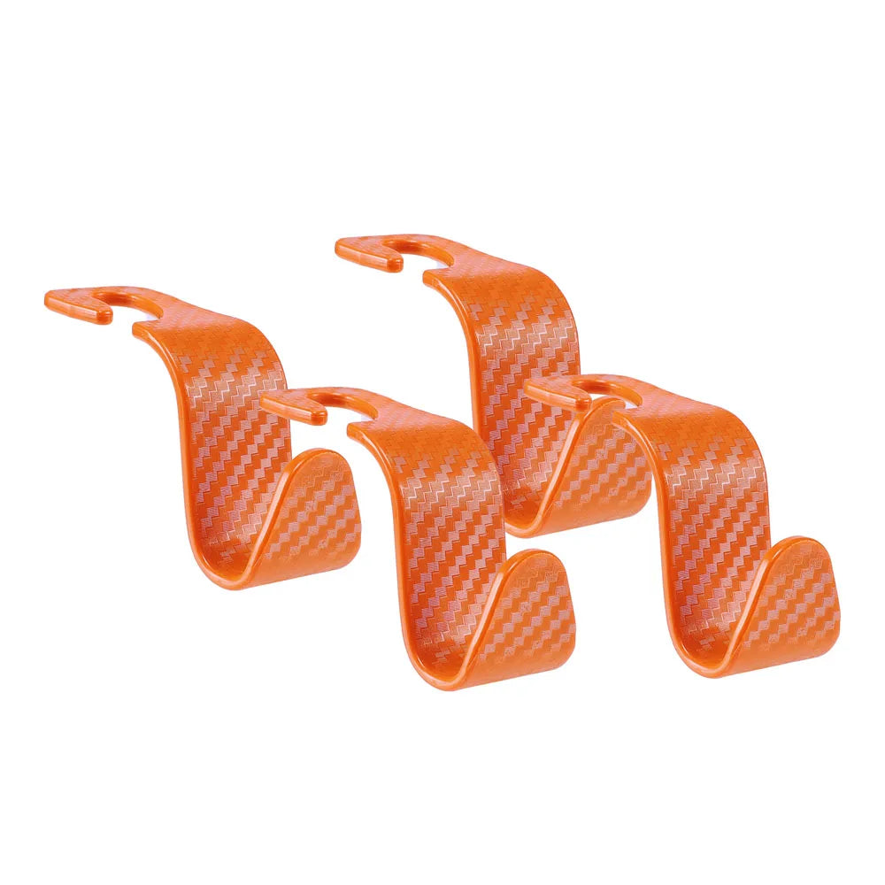 Car Seat Headrest Hook 4 Pack Hanger Universal Vehicle Car Storage Organizer for Handbag Purse Coat fit Universal Vehicle Car Oasis Select Orange Checkered